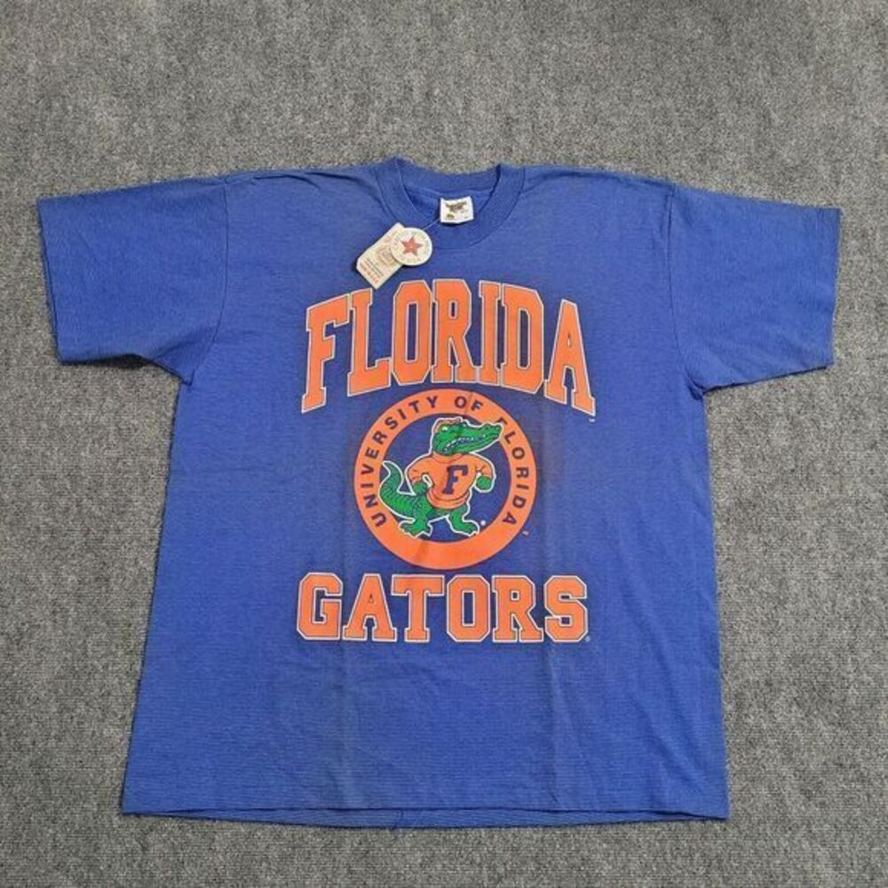 Vintage Florida Gators T-Shirt‎ Mens XL Single Stitch Blue Striped Made In USA